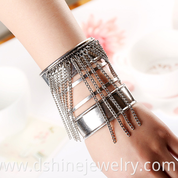 Tassel Cuff Initial Bangle For Lady